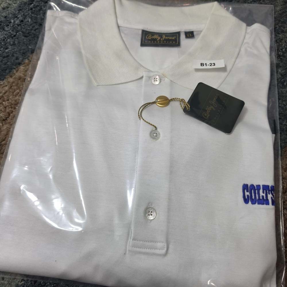 Indianapolis Colts Polo Shirt Made in Italy Bobby Jones White XL NWT - Picture 9 of 9